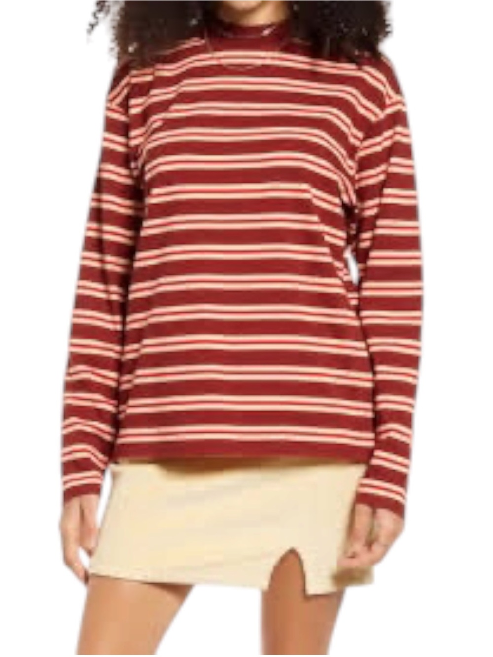 bp Relaxed Striped Long-Sleeve Organic Cotton Crewneck S